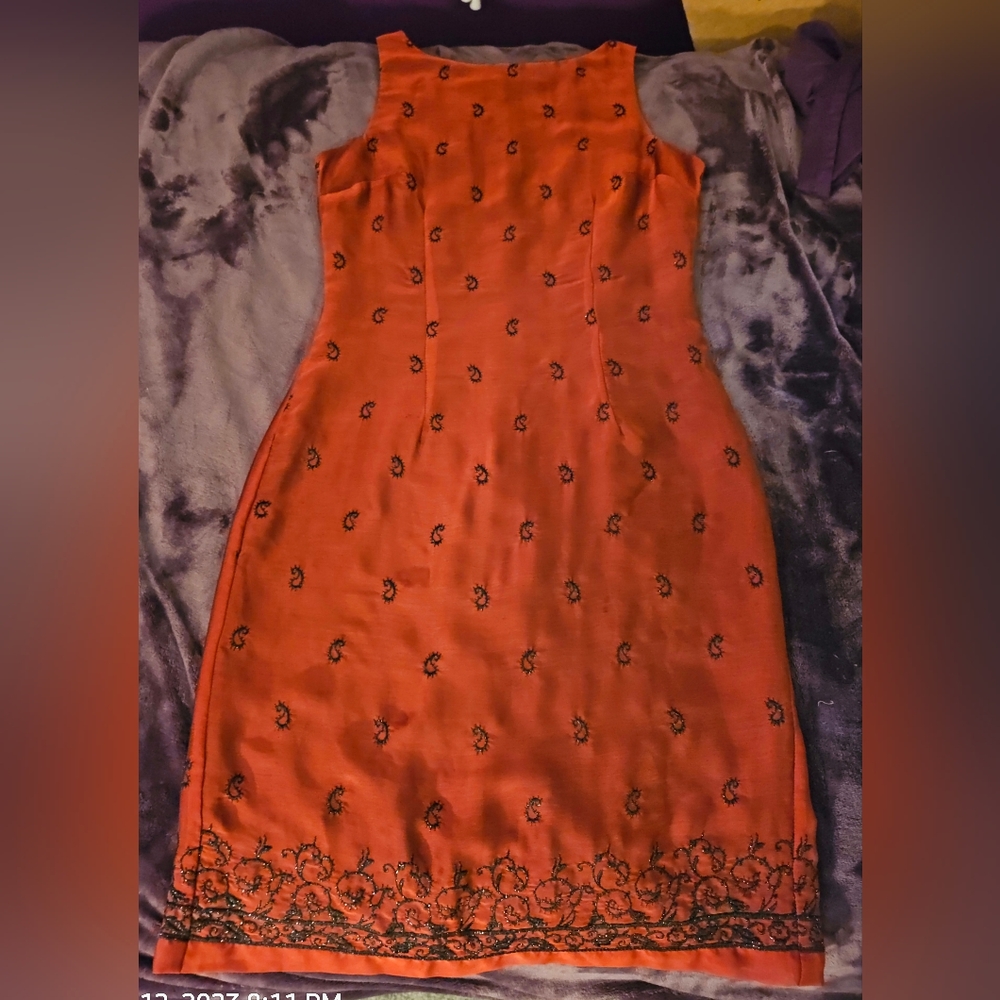 Vintage Tessuto Red Form Fitting Cocktail Dress